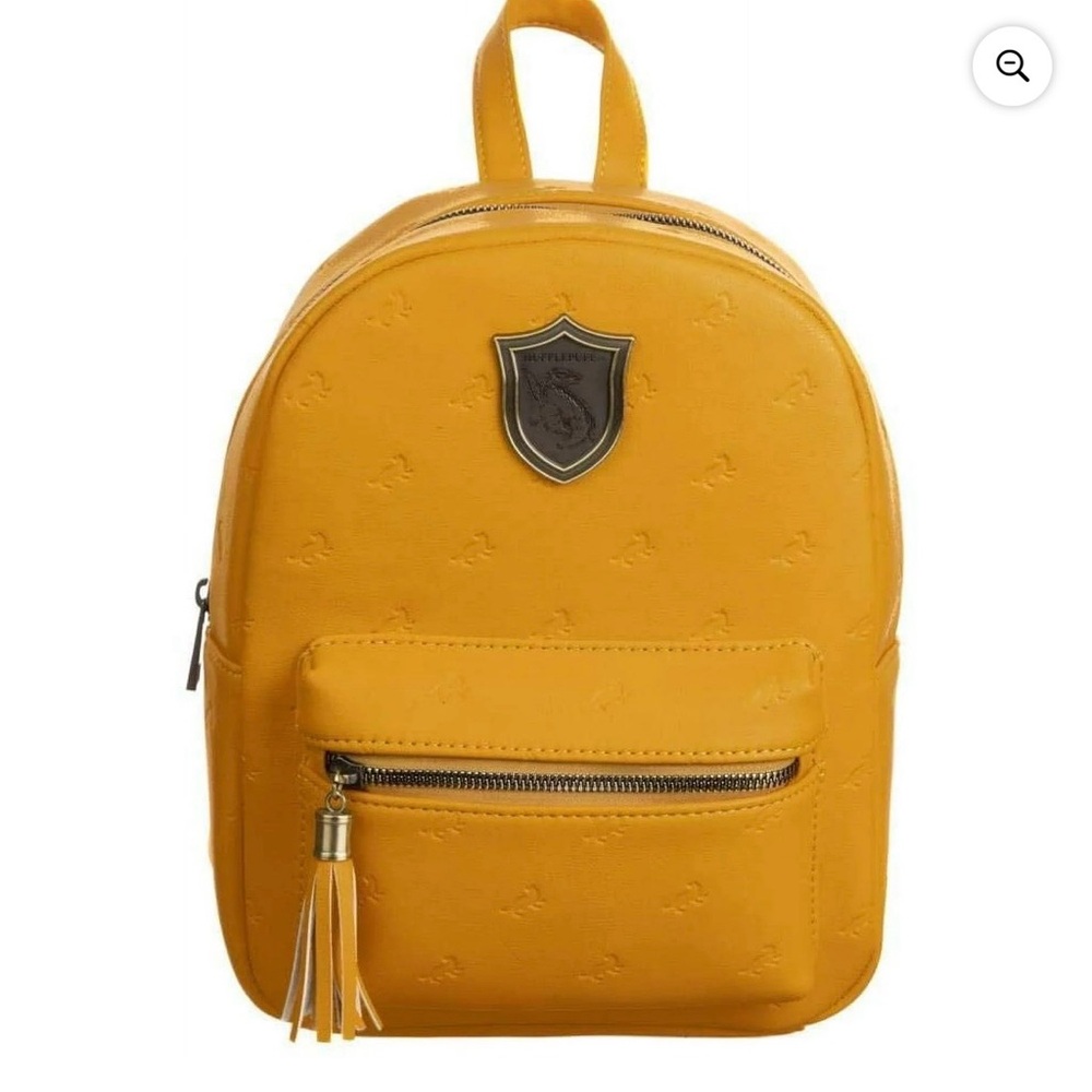 Title: Harry Potter Hufflepuff Mini Backpack Faux Leather Yellow Gold